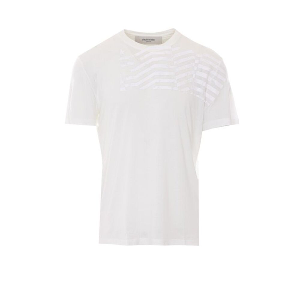 Golden Goose Men Journey T-Shirt With Flag Print